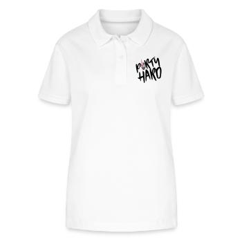 party hard middlefinger - Stanley/Stella Frauen Bio-Poloshirt ELLISER - Weiß - Vorne - Anna (173cm)