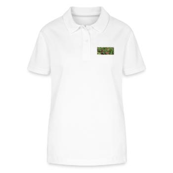 Flore gorgeuse canarienne - Polo bio ELLISER Stanley/Stella Femme - blanc - Devant - Anna (173cm)