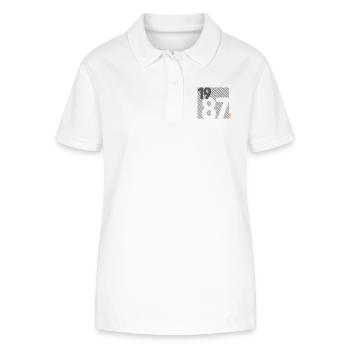 Hergestellt im Jahr 1987 Retro Modernistisches Design Geburtstagsgeschenk - Stanley/Stella Frauen Bio-Poloshirt ELLISER - Weiß - Vorne - Anna (173cm)