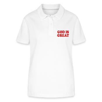 god is great - Polo bio ELLISER Stanley/Stella Femme - blanc - Devant - Anna (173cm)