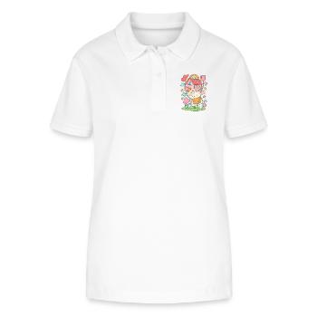 Maison de poupée lapin pastel en fleurs - Polo bio ELLISER Stanley/Stella Femme - blanc - Devant - Anna (173cm)