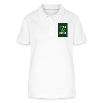 Stay Chill Cannabis Leaf - Stanley/Stella Women’s Organic Polo Shirt ELLISER - white - Front - Anna (173cm)