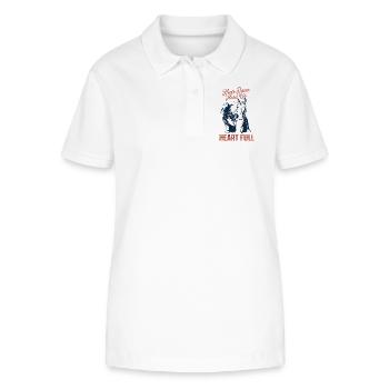 Equestrian sports - Heels down, head up, heart full. - Stanley/Stella Women’s Organic Polo Shirt ELLISER - white - Front - Anna (173cm)