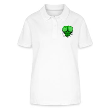 Ripped Muscles Green, six pack, chest T-shirt - Stanley/Stella Women’s Organic Polo Shirt ELLISER - white - Front - Anna (173cm)