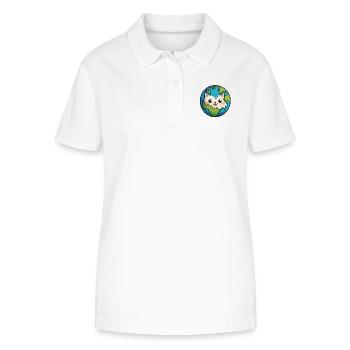 Katzen Erde - Stanley/Stella Frauen Bio-Poloshirt ELLISER - Weiß - Vorne - Anna (173cm)