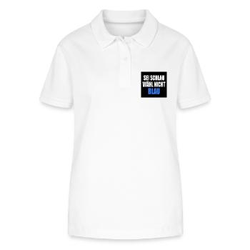 Be smart, don't vote blue - FCK AfD - Stanley/Stella Women’s Organic Polo Shirt ELLISER - white - Front - Anna (173cm)