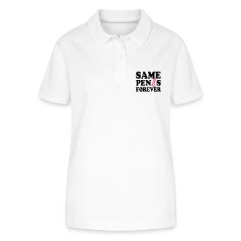 Same penis forever - Stanley/Stella Frauen Bio-Poloshirt ELLISER - Weiß - Vorne - Anna (173cm)