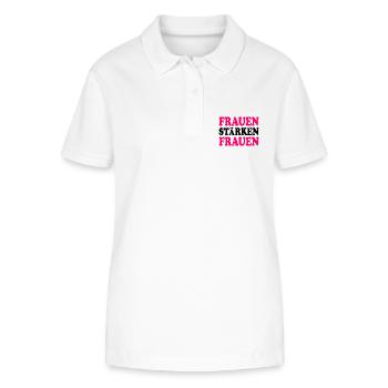 frauen stärken frauen - Stanley/Stella Frauen Bio-Poloshirt ELLISER - Weiß - Vorne - Anna (173cm)