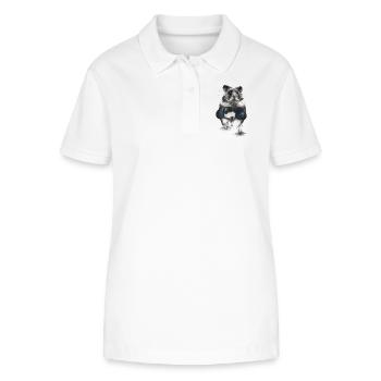 Fighting spirit hamster in the boxing ring - Stanley/Stella Women’s Organic Polo Shirt ELLISER - white - Front - Anna (173cm)