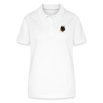 Katzenkopf Feuerglanz - Stanley/Stella Frauen Bio-Poloshirt ELLISER - Weiß - Vorne - Anna (173cm)