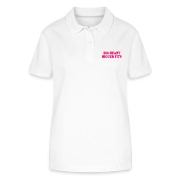big heart bigger tits - Stanley/Stella Frauen Bio-Poloshirt ELLISER - Weiß - Vorne - Anna (173cm)