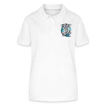 Ride the Wave Surfen Surfbrett Sommer Urlaub - Stanley/Stella Frauen Bio-Poloshirt ELLISER - Weiß - Vorne - Anna (173cm)