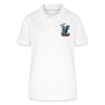 Elephant Skateboard Skater Chill Vibes - Stanley/Stella Women’s Organic Polo Shirt ELLISER - white - Front - Anna (173cm)