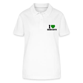 I love irish boys - Stanley/Stella Women’s Organic Polo Shirt ELLISER - white - Front - Anna (173cm)
