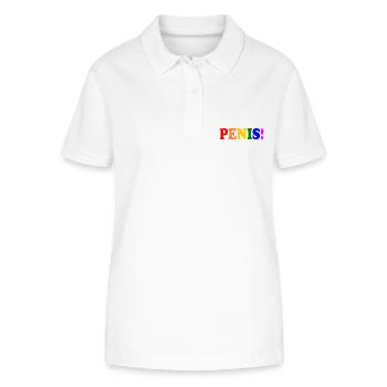 Penis - cock - dick - schwanz - Stanley/Stella Frauen Bio-Poloshirt ELLISER - Weiß - Vorne - Anna (173cm)