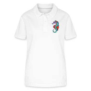 Hippocampe ardent aux couleurs fraîches - Polo bio ELLISER Stanley/Stella Femme - blanc - Devant - Anna (173cm)