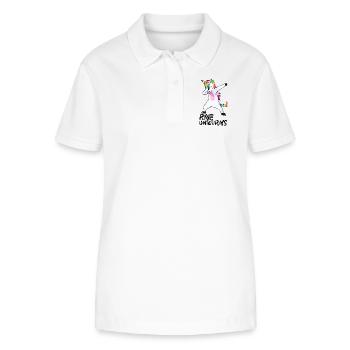 Logo Rave Unicorns Black Text - Stanley/Stella Frauen Bio-Poloshirt ELLISER - Weiß - Vorne - Anna (173cm)