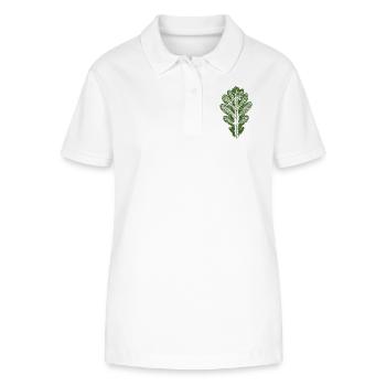 Feuille de chêne / Feuilles Design - Polo bio ELLISER Stanley/Stella Femme - blanc - Devant - Anna (173cm)
