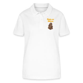Rain or Shine, Mud Feet! Dancing in the Mud, Festival - Stanley/Stella Women’s Organic Polo Shirt ELLISER - white - Front - Anna (173cm)