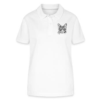 Katze, Mieze, Miezekatze, Geschenk, Geschenkidee - Stanley/Stella Frauen Bio-Poloshirt ELLISER - Weiß - Vorne - Anna (173cm)