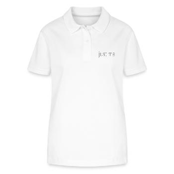 just me Carnival Costume Carnival Saying funny - Stanley/Stella Women’s Organic Polo Shirt ELLISER - white - Front - Anna (173cm)