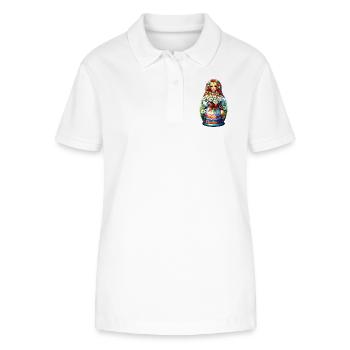 Matryoshka in Russian Matryoshka Doll Russian - Stanley/Stella Women’s Organic Polo Shirt ELLISER - white - Front - Anna (173cm)