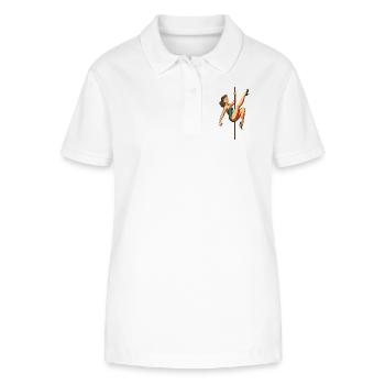 Pole Dance Poledancerin brünett Retro 50er Geschen - Stanley/Stella Frauen Bio-Poloshirt ELLISER - Weiß - Vorne - Anna (173cm)