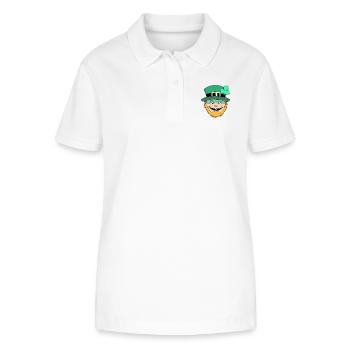 Der glückliche Kobold - Stanley/Stella Frauen Bio-Poloshirt ELLISER - Weiß - Vorne - Anna (173cm)