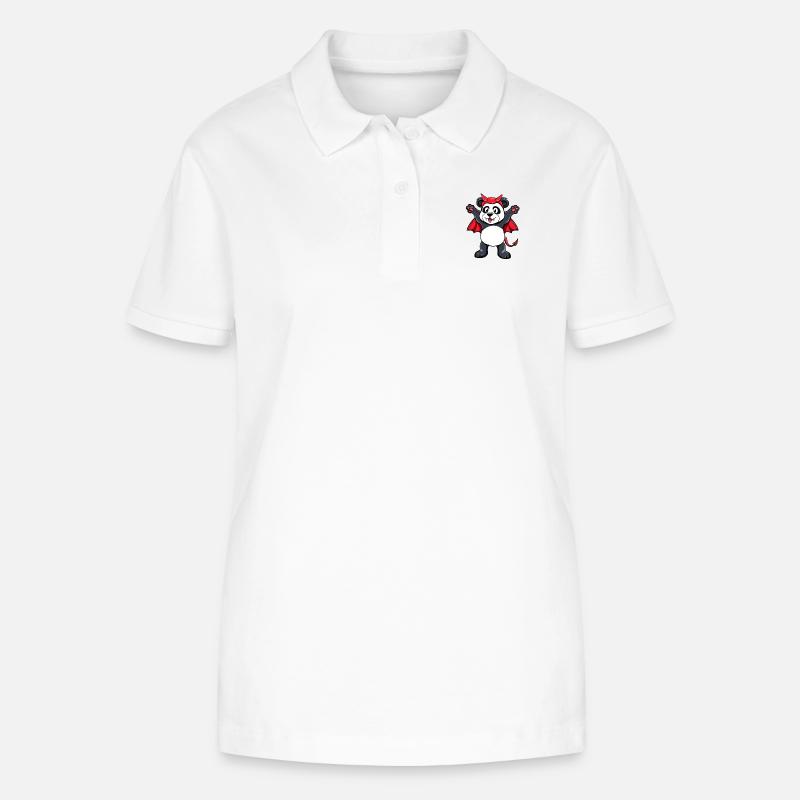 Halloween Panda Devil Evil Funny Devil evil - Stanley/Stella Women’s Organic Polo Shirt ELLISER - white