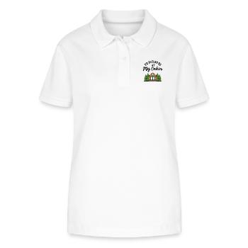Camping Hütte Wald - Stanley/Stella Frauen Bio-Poloshirt ELLISER - Weiß - Vorne - Anna (173cm)