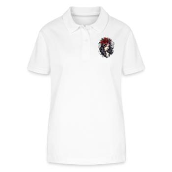 Gothic Rose Queen Illustration - Stanley/Stella Women’s Organic Polo Shirt ELLISER - white - Front - Anna (173cm)