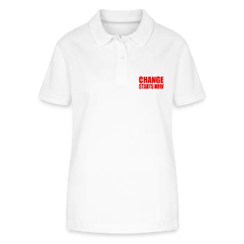 Change starts now - Stanley/Stella Women’s Organic Polo Shirt ELLISER - white - Front - Anna (173cm)