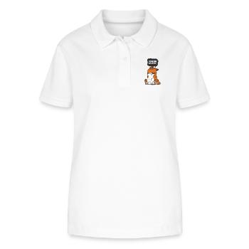 Cat hangover speech bubble cartoon gift kids animal - Stanley/Stella Women’s Organic Polo Shirt ELLISER - white - Front - Anna (173cm)