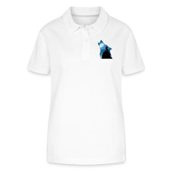 Cooles Wolf T-Shirt, Geschenkidee - Stanley/Stella Frauen Bio-Poloshirt ELLISER - Weiß - Vorne - Anna (173cm)
