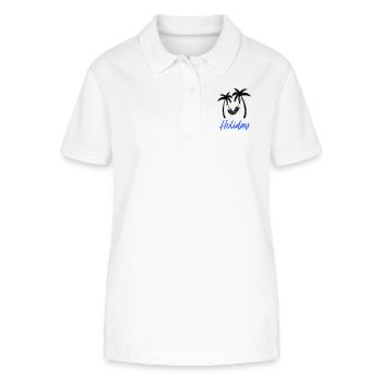 Vacances Relax Palms1 - Polo bio ELLISER Stanley/Stella Femme - blanc - Devant - Anna (173cm)