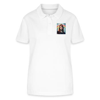 Princesse punk arc-en-ciel - Polo bio ELLISER Stanley/Stella Femme - blanc - Devant - Anna (173cm)