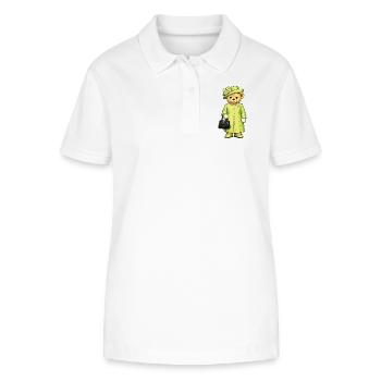 Royal Teddy Bear Design | Cute Vintage Teddy Bear - Stanley/Stella Women’s Organic Polo Shirt ELLISER - white - Front - Anna (173cm)