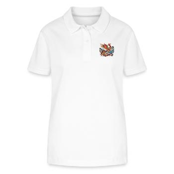 Phénix chinois traditionnel vibrant - Polo bio ELLISER Stanley/Stella Femme - blanc - Devant - Anna (173cm)
