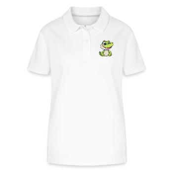 Smiling crocodile with Big Blue Eyes - Stanley/Stella Women’s Organic Polo Shirt ELLISER - white - Front - Anna (173cm)