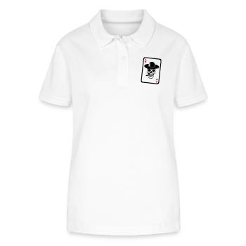 poker ace skull death head dead card Map4 - Stanley/Stella Women’s Organic Polo Shirt ELLISER - white - Front - Anna (173cm)