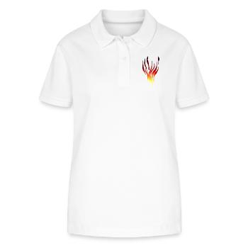 Flames Tribal - Stanley/Stella Women’s Organic Polo Shirt ELLISER - white - Front - Anna (173cm)