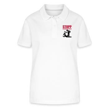 Gegen Polizeiwillkür - Stanley/Stella Frauen Bio-Poloshirt ELLISER - Weiß - Vorne - Anna (173cm)