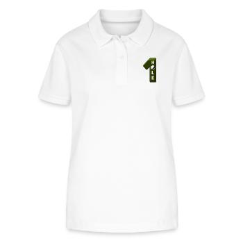 Golf: Hole in one - grün - Stanley/Stella Frauen Bio-Poloshirt ELLISER - Weiß - Vorne - Anna (173cm)
