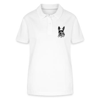 Schäferhund Hund Hundekopf - Stanley/Stella Frauen Bio-Poloshirt ELLISER - Weiß - Vorne - Anna (173cm)