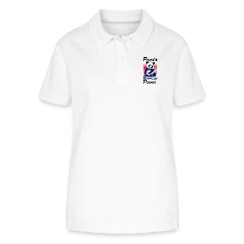 Panda / Animal / Zoo / Bamboo / Wild / Childlike - Stanley/Stella Women’s Organic Polo Shirt ELLISER - white - Front - Anna (173cm)