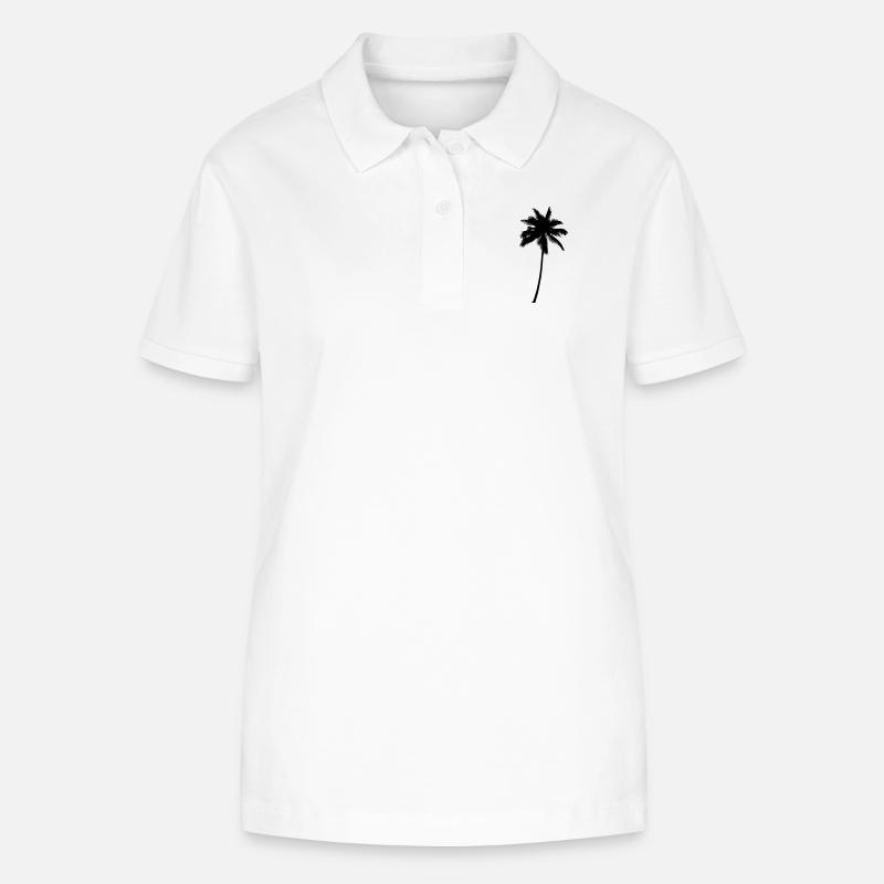 Palm Tree - Palm Tree Palm Tree Black - Stanley/Stella Women’s Organic Polo Shirt ELLISER - white