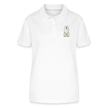 Ruhige Große Pyrenäen Digitale Kunst - Stanley/Stella Frauen Bio-Poloshirt ELLISER - Weiß - Vorne - Anna (173cm)