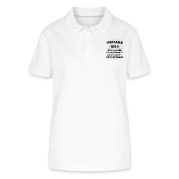 Vintage 1994 Édition Limitée - Polo bio ELLISER Stanley/Stella Femme - blanc - Devant - Anna (173cm)