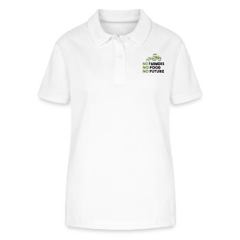 Bauerndemo No Farmers No Food No Future Landwirt - Stanley/Stella Frauen Bio-Poloshirt ELLISER - Weiß - Vorne - Anna (173cm)