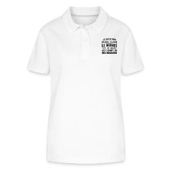 Born to piss off the world Accomplish my mission - Stanley/Stella Women’s Organic Polo Shirt ELLISER - white - Front - Anna (173cm)